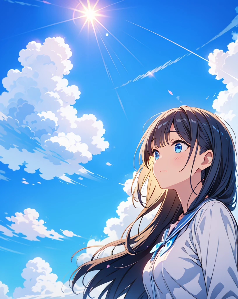 blue sky White cloud sunlight
