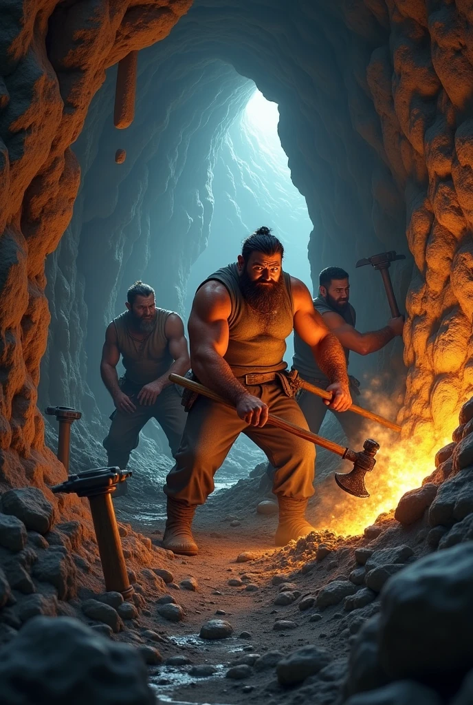 Miners working