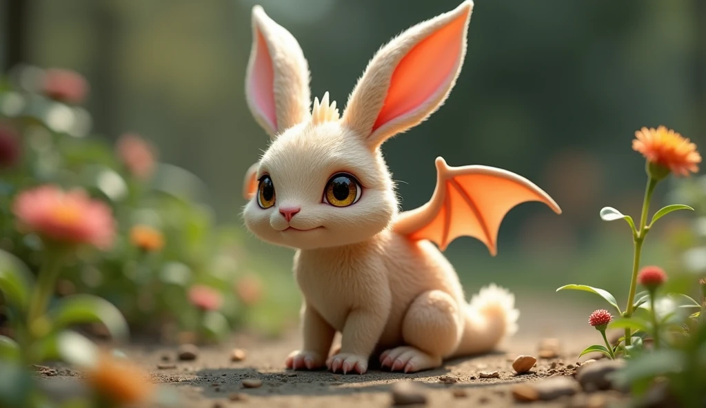 「Dragon Bunny」
A fusion of a small dragon and a rabbit。With rabbit ears、Small wings。live-action。Real。
