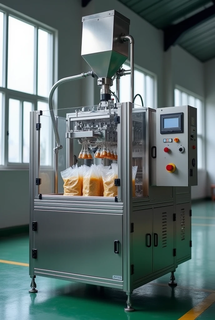 STAINLESS STEEL SACHET PACKING MACHINE WITH ELECTRICAL PANEL AND PLASTIC BAG