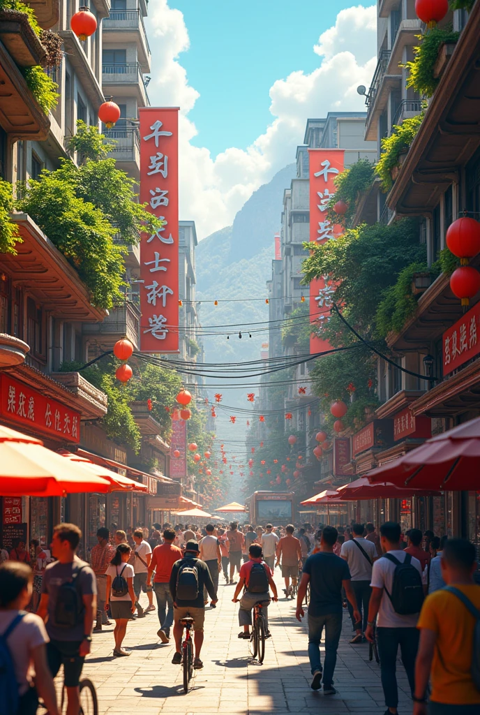 Detailed 8k busy street