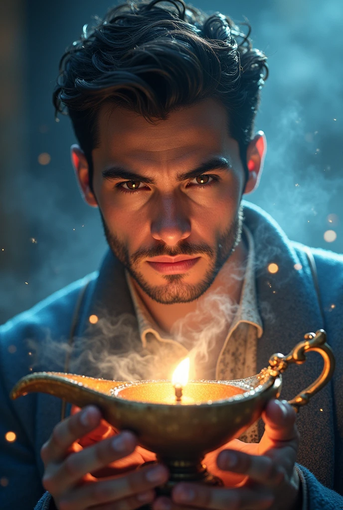 Lamp genie for profile picture man for profile picture showing mainly his face