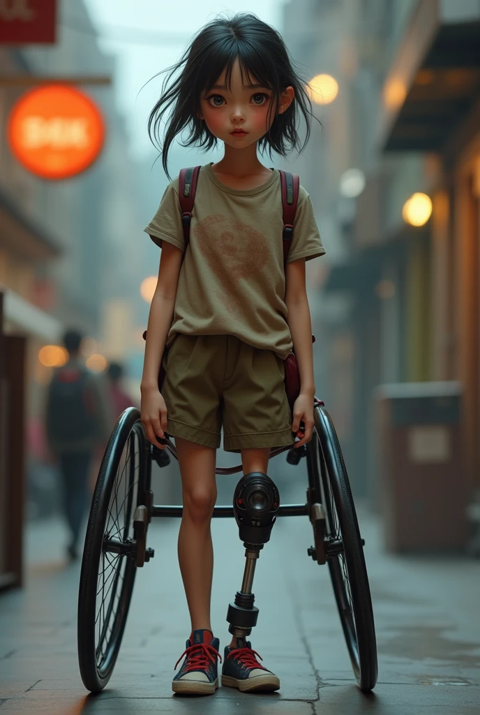 An amputee girl