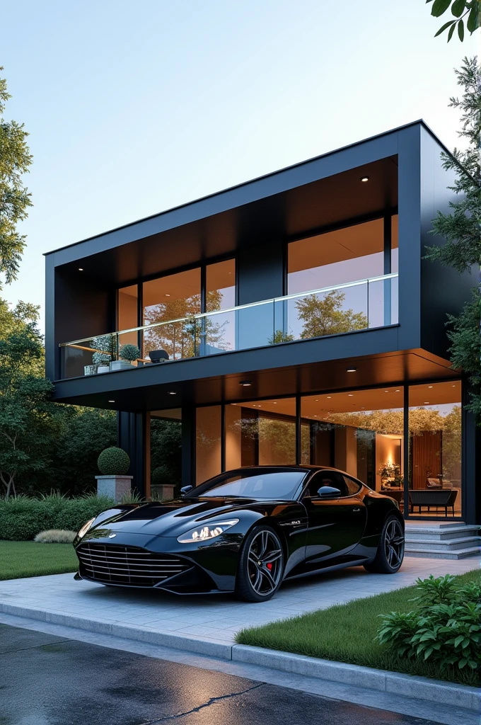 Luxury house with luxury cars and on the facade it says Black bot