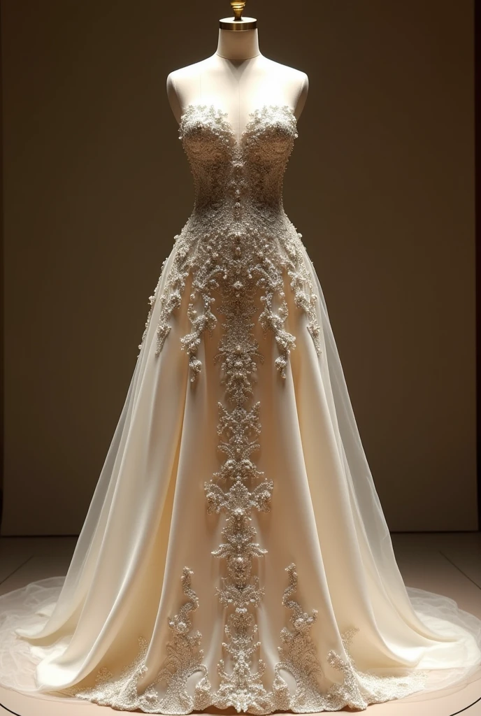 Diamond and jasper wedding dress on a mannequin