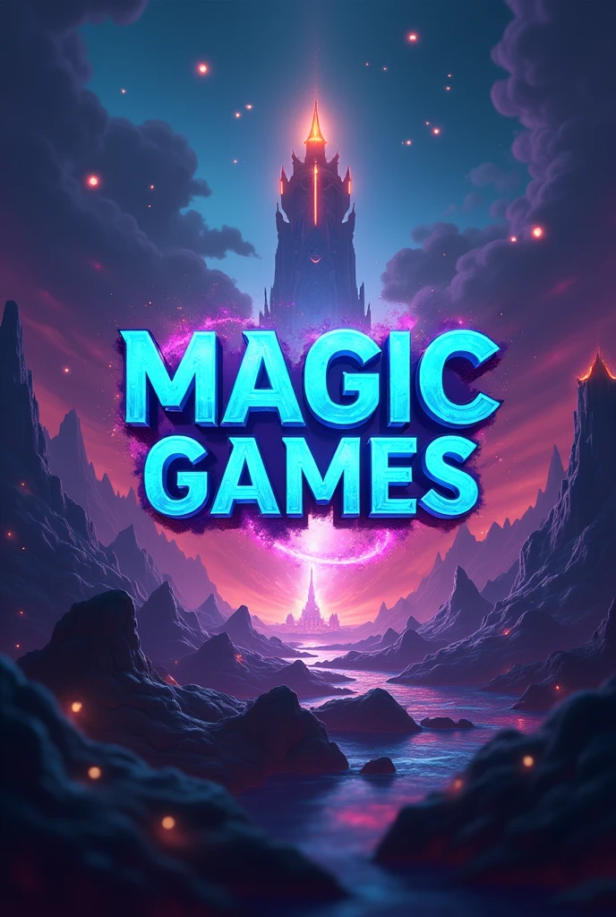 I'm creating a gaming channel and I need a banner with the name Magic Games