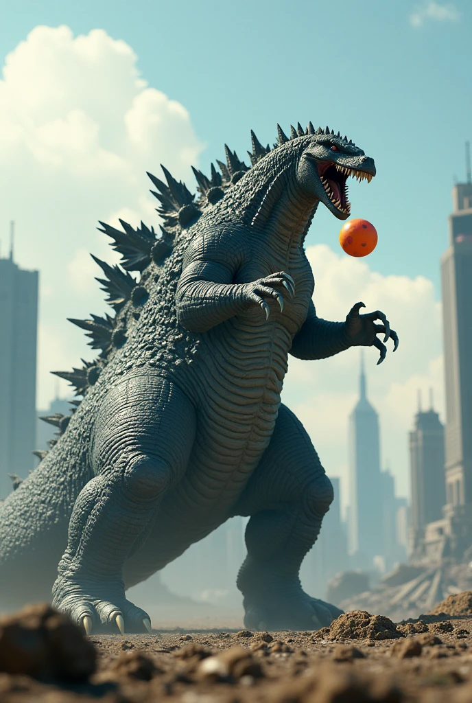 godzilla playing ball
