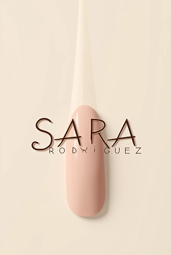 logo with the name SARA RODRIGUEZ nails with a cream color palette