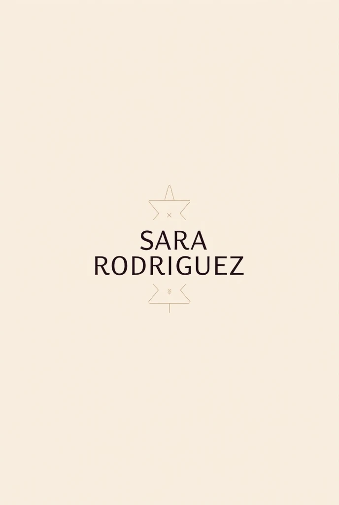 logo with the name SARA RODRIGUEZ nails with a cream color palette