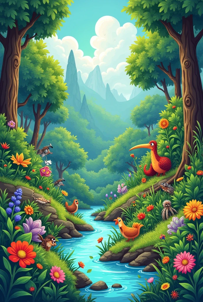 Create a comic strip about the importance of biodiversity.