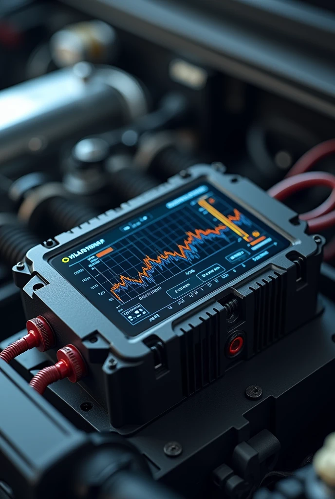 A vibration sensor with remote communication for engine , GUI screen, graphics
