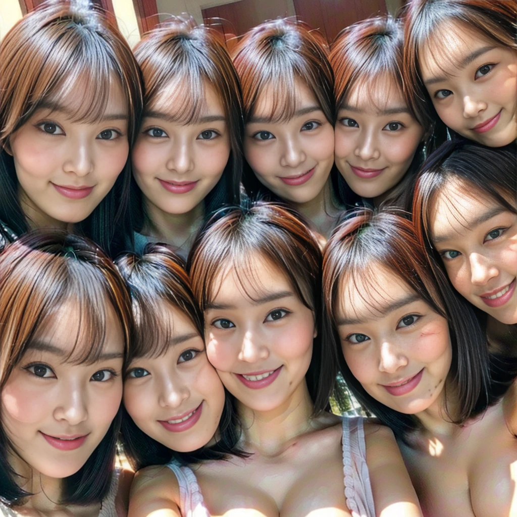 nsfw:2,Raw photo、Ultra HD、Clear Face、Clear photos、Vivid nudes、Clear breasts、Beautiful udder、crisp nipples、Beautiful nipples、 group_photo, (((multiple girls))),((((6+girls)))),((((10+girls)))),((((20+girls)))),(((Close Contact)))、((Packed))、((Packed)),women only、(((18 years old)))、(((Large group))),((All the same height))、(((All the same face)))、((((They all have the same bust size))))、bedroom、indoor、A big smile、All the same person、Clone women having lesbian sex、((((Lesbian Orgy))))、((((face to face)))),((((cheek to cheek))))、((((faces close up)))) 、((Selfie))