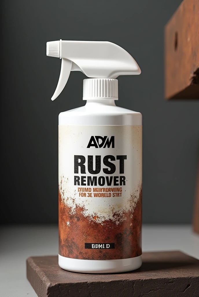 Make a label for 180ml bottle rust remover name rust remover, brand 2 adm