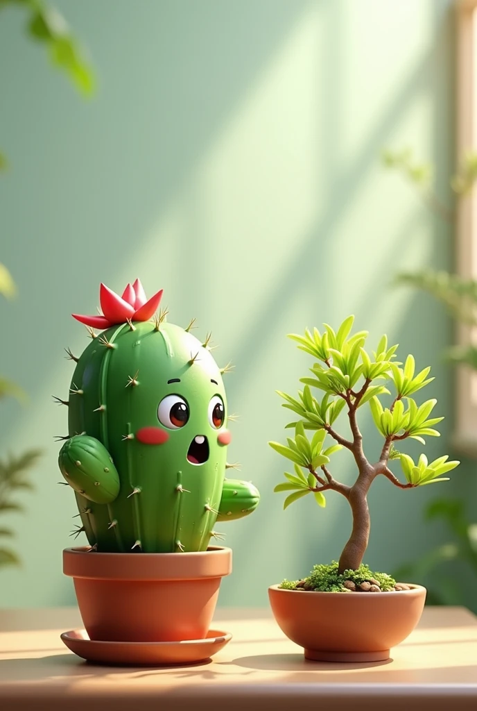 Cactus friend and bonsai