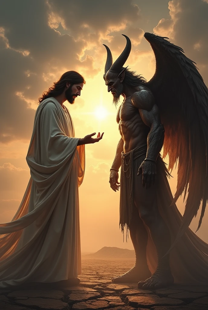 Jesus talks to diabo