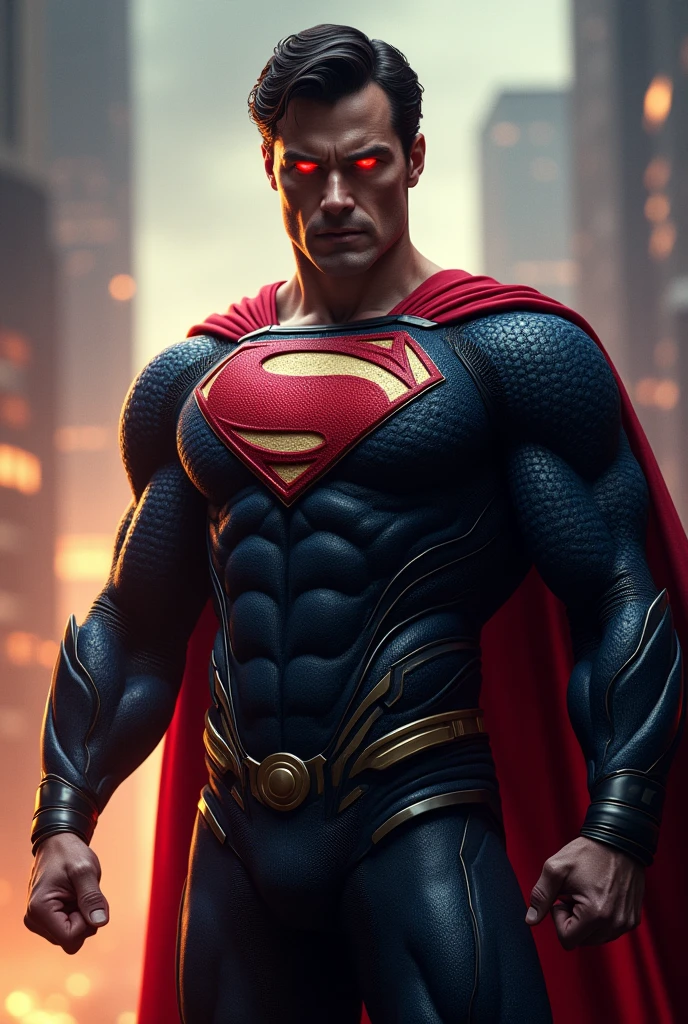 uhd, 8k, super resolution, perfectly detailed suit, Eyes red, fully focused, Superman is carrying a ship a red cape, muscular male hero, Superman pose, DC Comics art style, Superman, iconic character splash art, heroic male pose, by Luis Miranda, epic comic book style, Hero character art, by Ric Nagualero, 极其详细的Artgerm, official concept art, by Juan Villafuerte, superhero portrait, official realist art