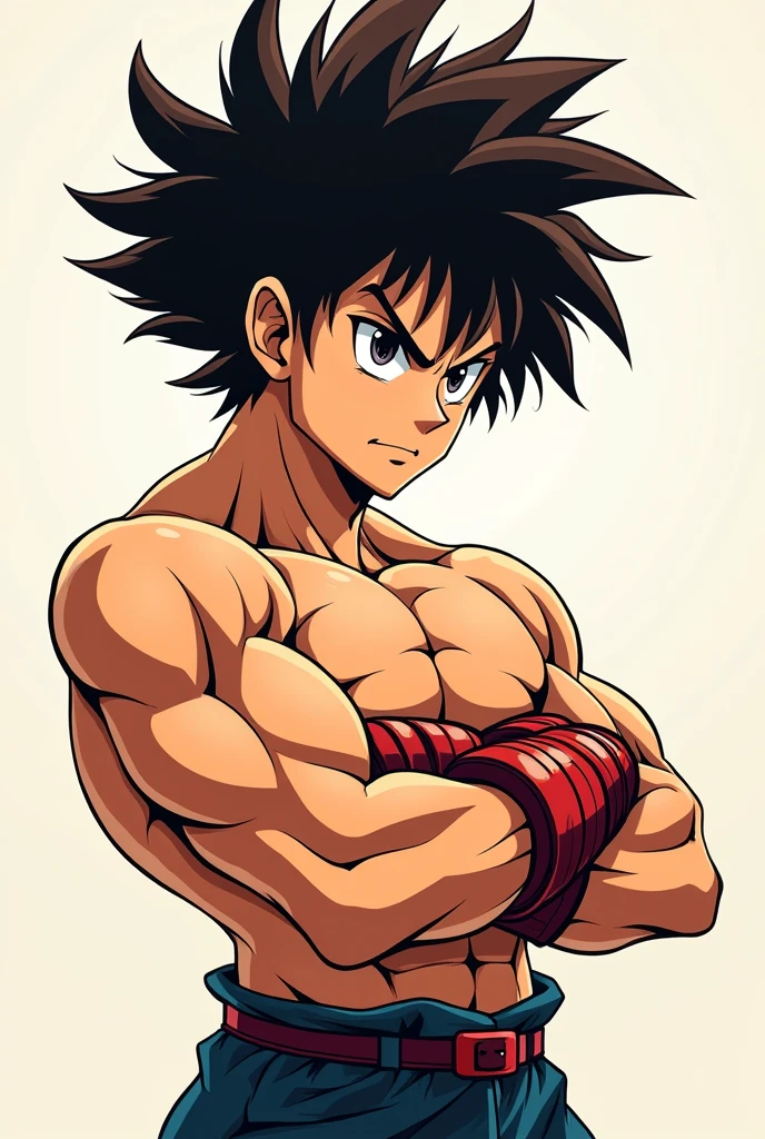 make a cartoon profile picture of Baki Hanma