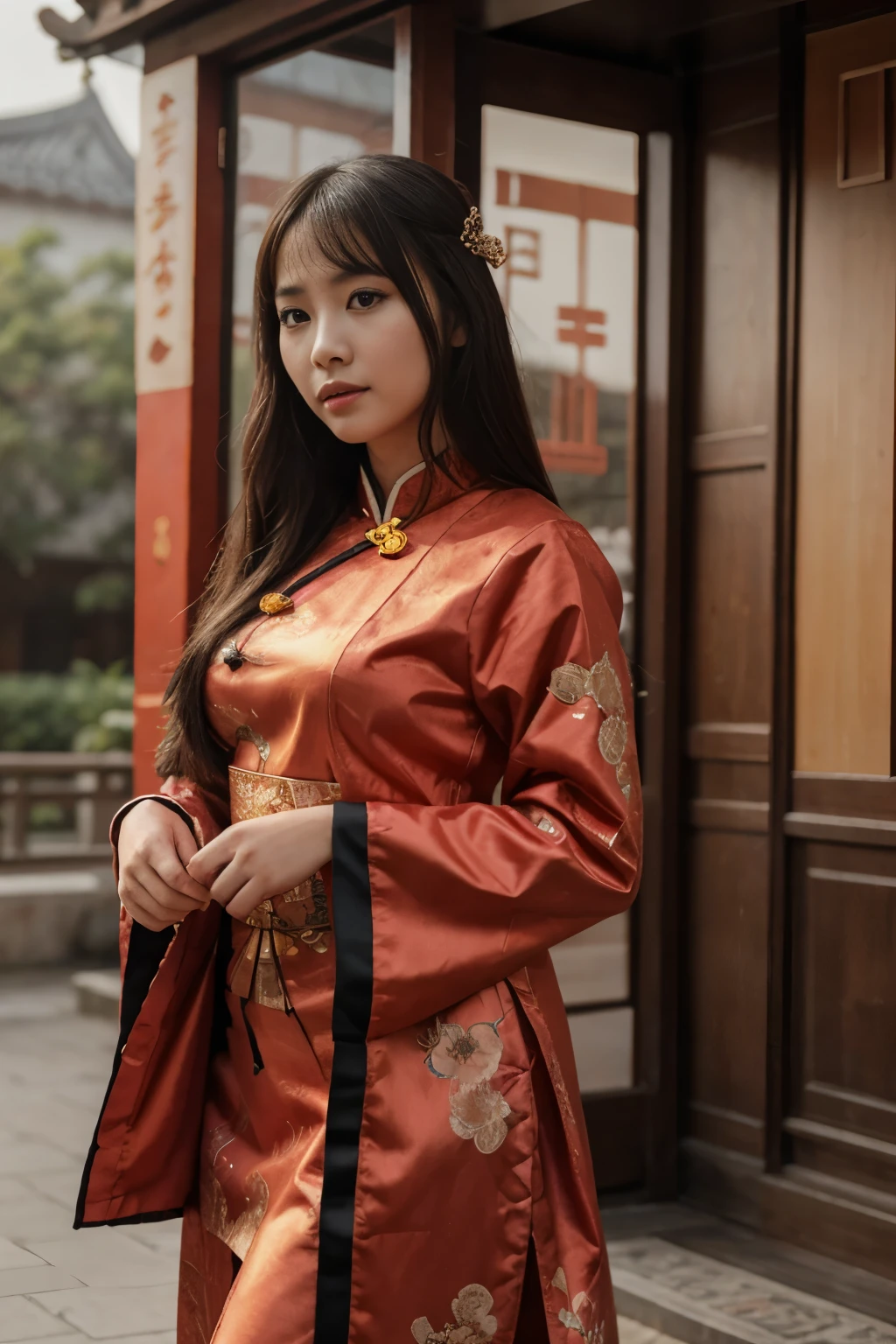 young woman in traditional chinese dress