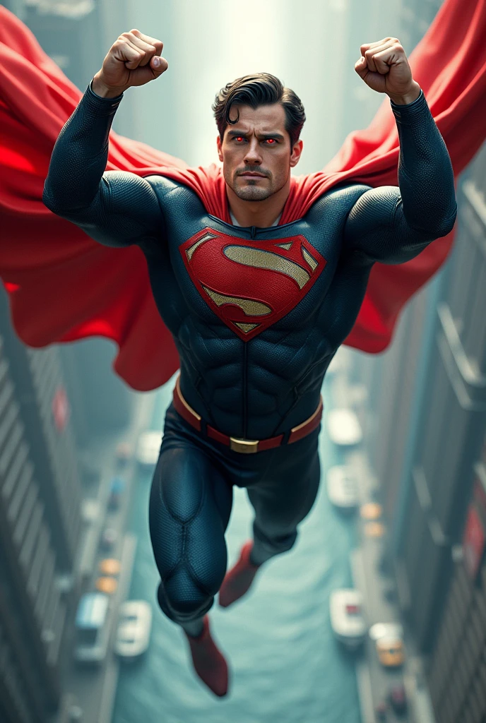 uhd, 8k, super resolution, perfectly detailed suit, Eyes red, fully focused, Superman is flying, hands raised high, while holding a boat,wering a red cape, muscular male hero, Superman pose, DC Comics art style, Superman, iconic character splash art, heroic male pose, by Luis Miranda, epic comic book style, Hero character art, by Ric Nagualero, 极其详细的Artgerm, official concept art, by Juan Villafuerte, superhero portrait, official realist art