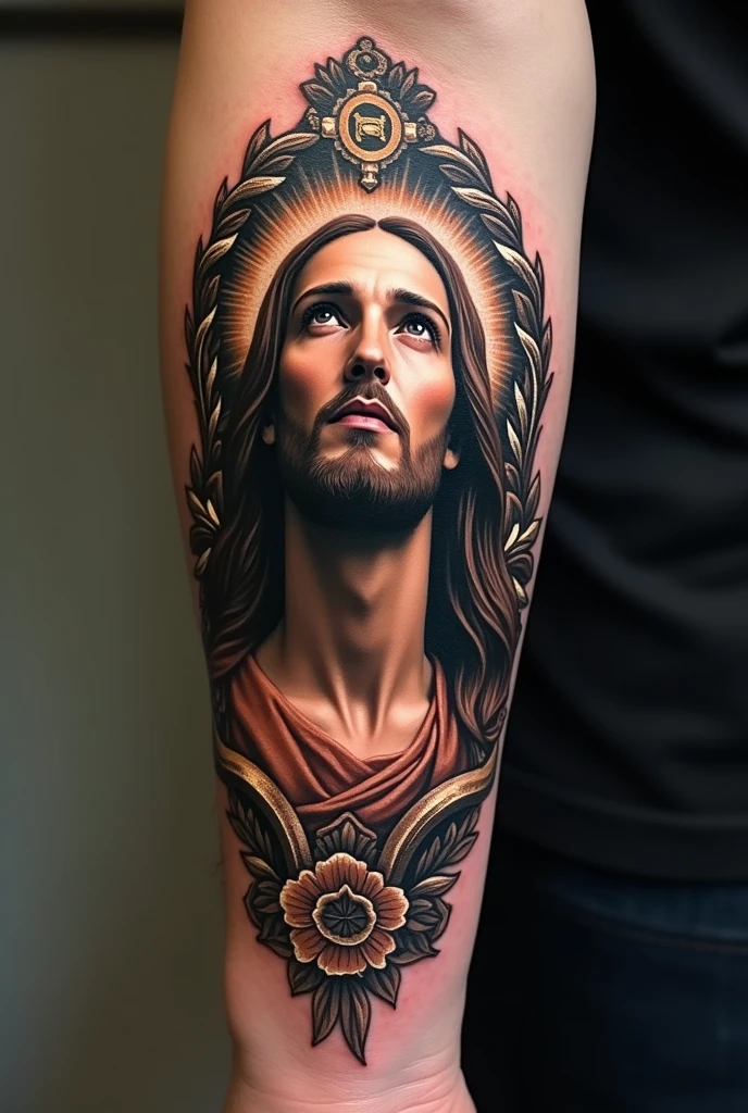 A christ tattoo design for the forearm