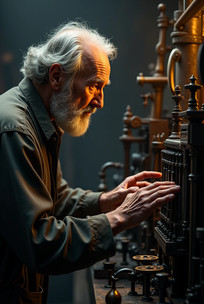 The old man possessed by movable type
