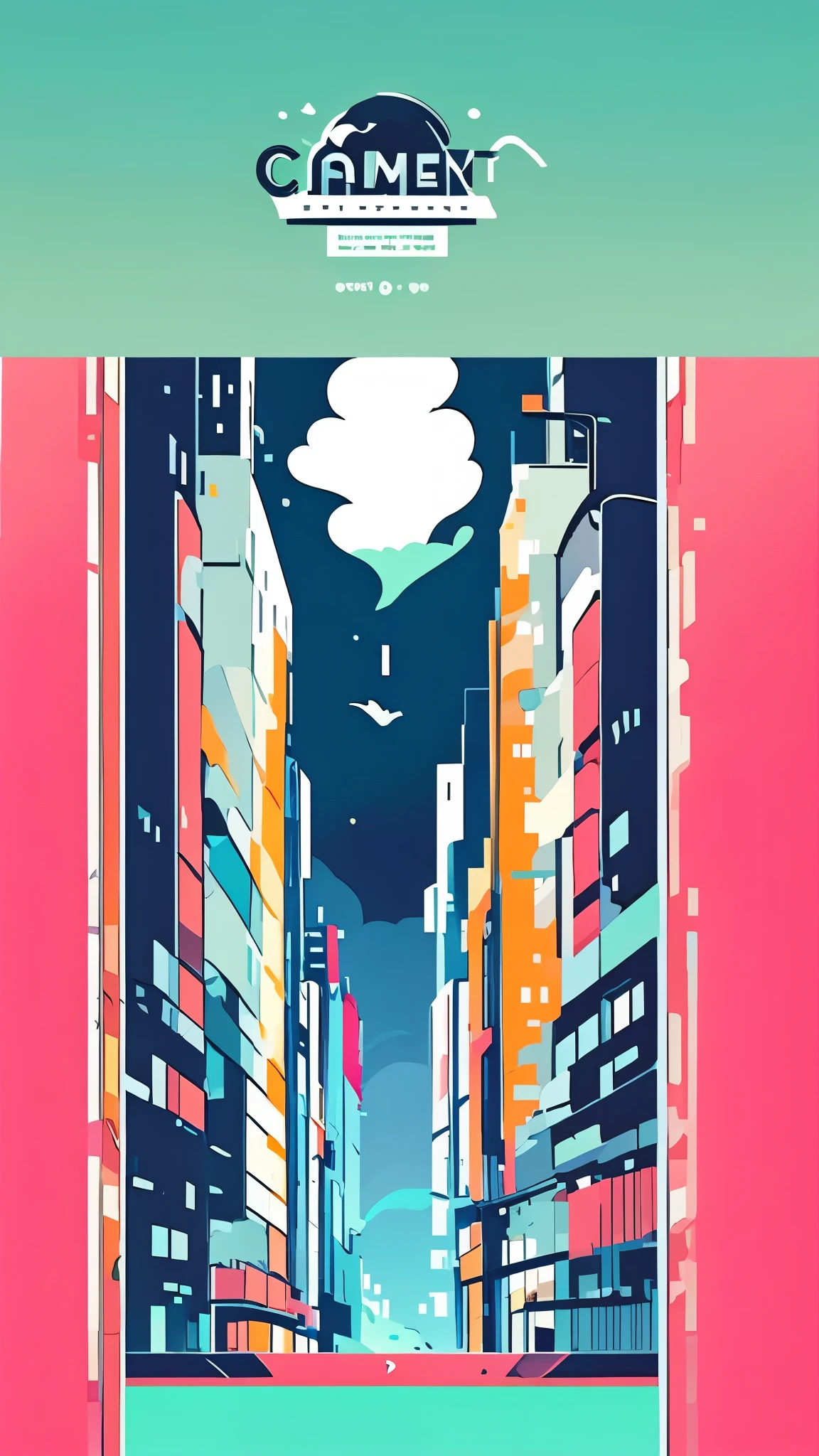 clean、Minimalist、Vector art、gradient cake scary hair、whiteいテックウェアの服、Tactical clothing（blue、white）、strong stroke around image、simple and abstract design paper cute background、Solid color background、Or pastel colors、masterpiece、high resolution