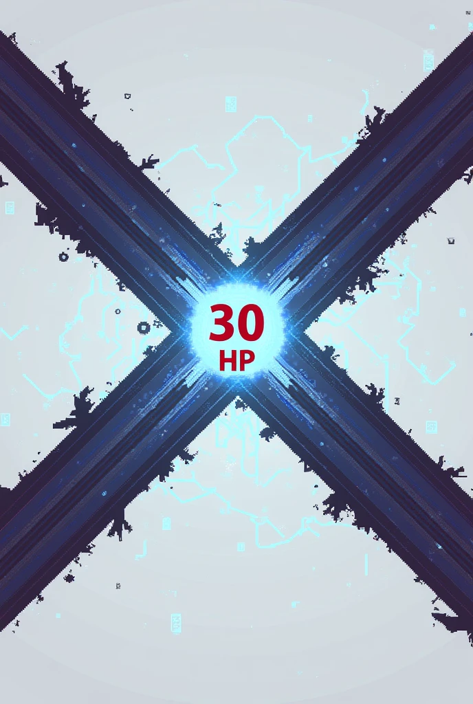 Create a Pokemon-style health bar with two lines on the sides connecting to the center, but inside the center, it should say '30 HP'. Only the bar should be visible, without any background., That is to say, it should be a png without losing the theme of the lines towards the center, also that the lines are large and if you lack space, do it horizontally.