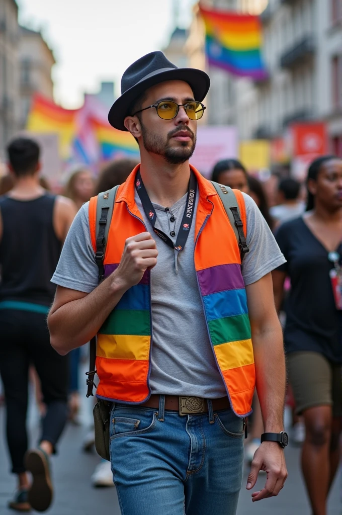 gay pride parade,man
