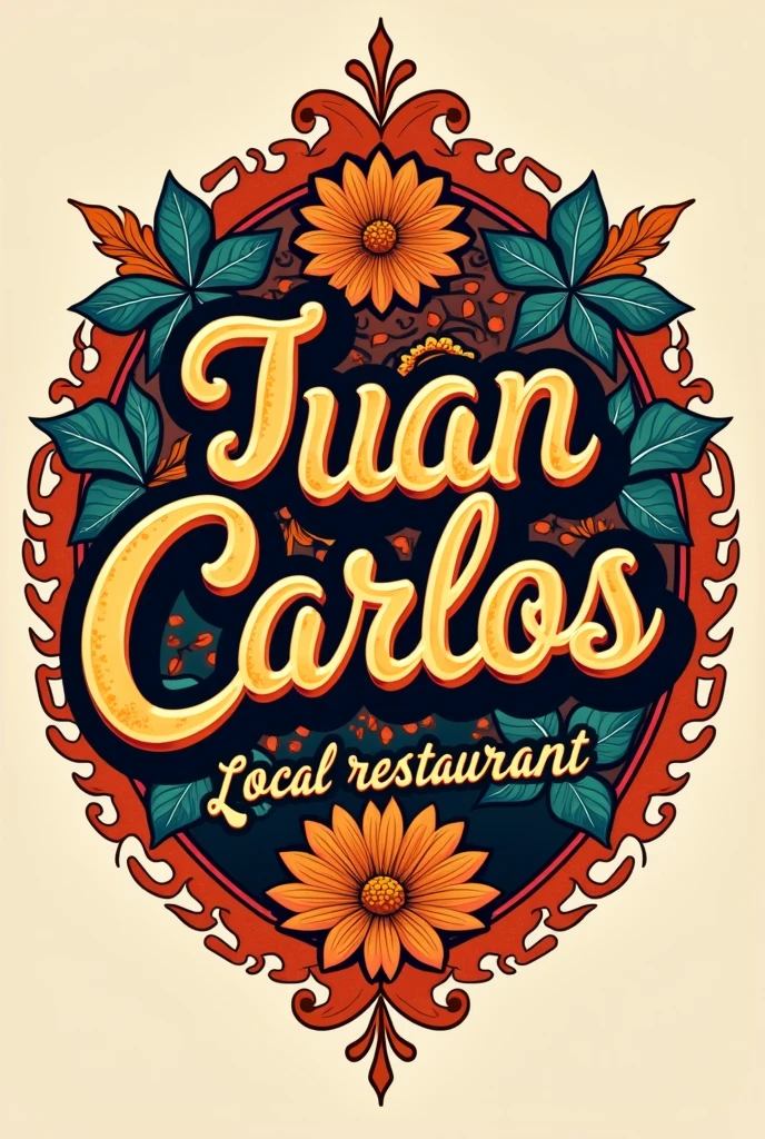 create a mexican logo, colorful and elegant with the phrase "Juan Carlos" "Local restaurant"