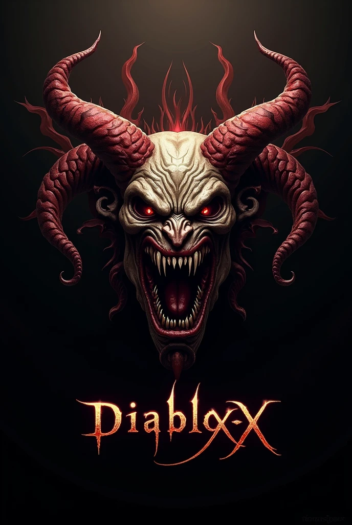 Logo of a Demon face, with the words DiabloxXx