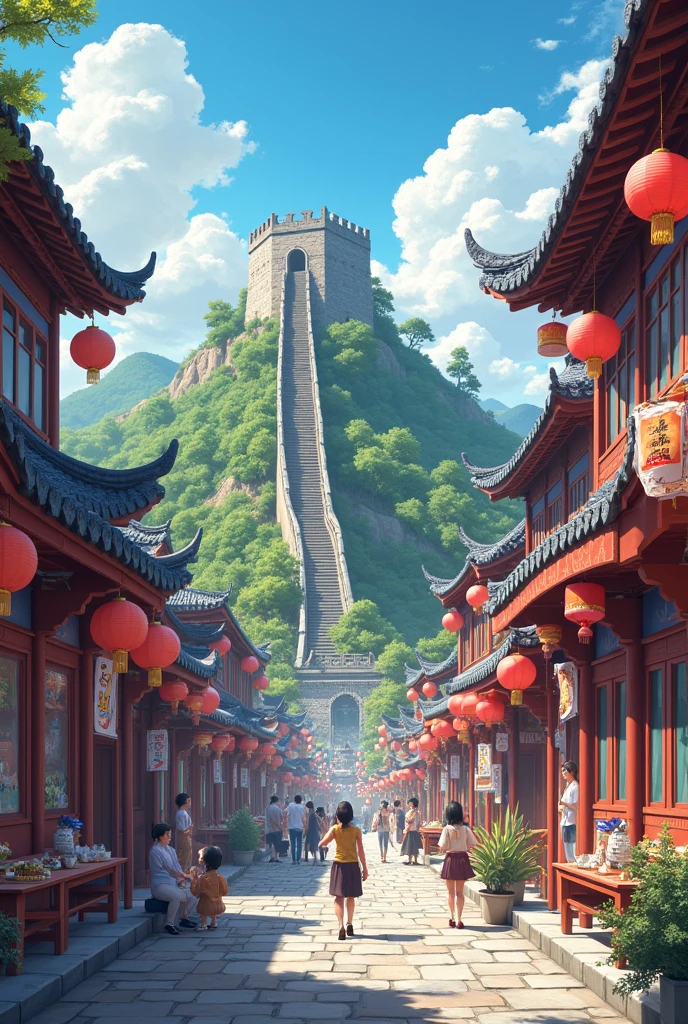 Image with Eastern cultures with the following elements, animes, one piece , Naruto Anime and Dramas, takeout, Great Wall of China