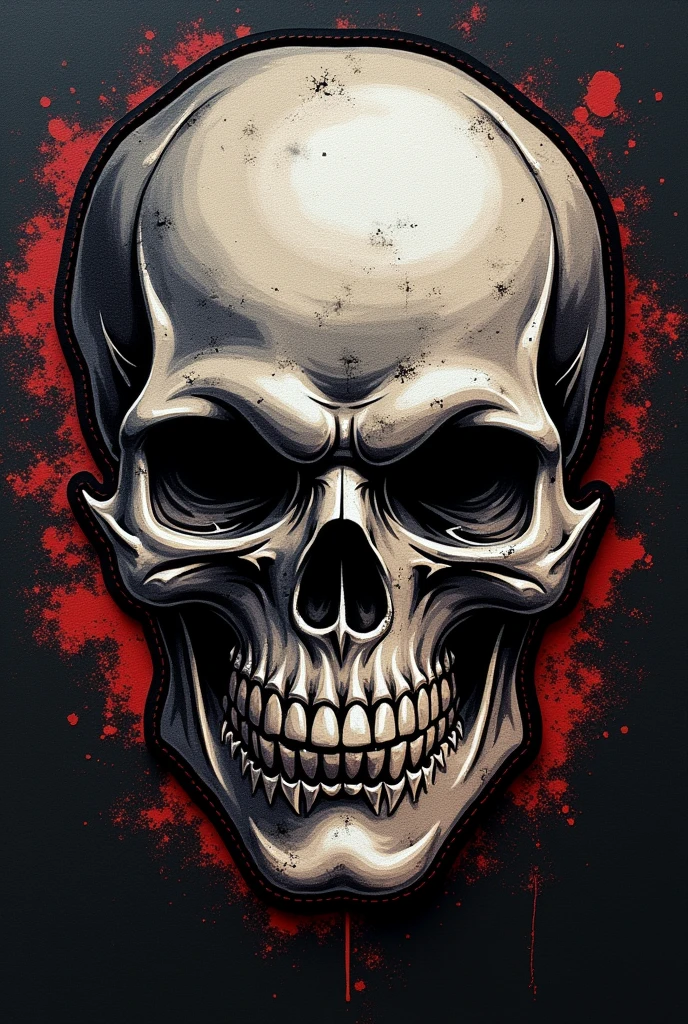 Skull biker jacket patch , for women