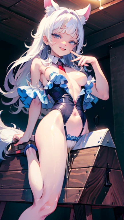 (Highly detailed CG Unity 8k), (Highest quality),(Very detailed),(Ultra-high resolution), 1 female, Young Face、Put your arms behind your hips, Wrists tied, Tie your ankles, The rocking horse is too high for my feet to reach., (His feet are on a rocking horse:1.4), Crying face,BDSM、(Pee dripping from the crotch)、(Dripping breast milk)、enema、The perfect dress for the body、The slit between the thighs