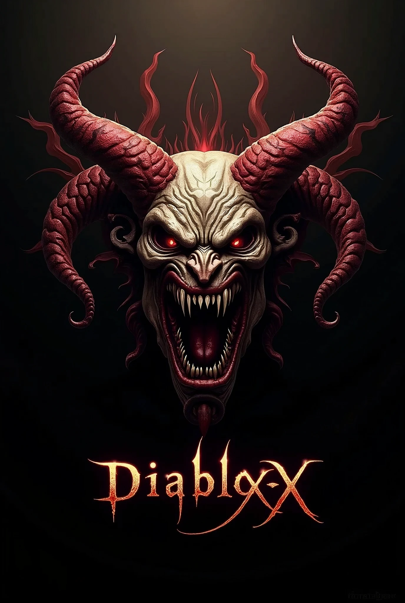 Logo of a Demon face, with the words DiabloxXx