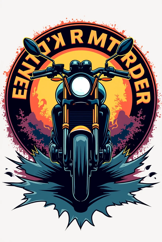 biker logo, with an MT 10 SP motorcycle in the middle of the logo and vibrant colors, and that has the word EMT Riders El Salvador around it