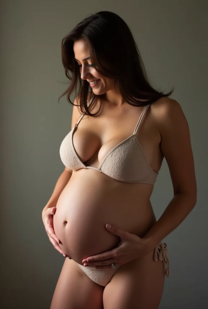 5 month pregnant woman with big breasts wearing bikini fucking