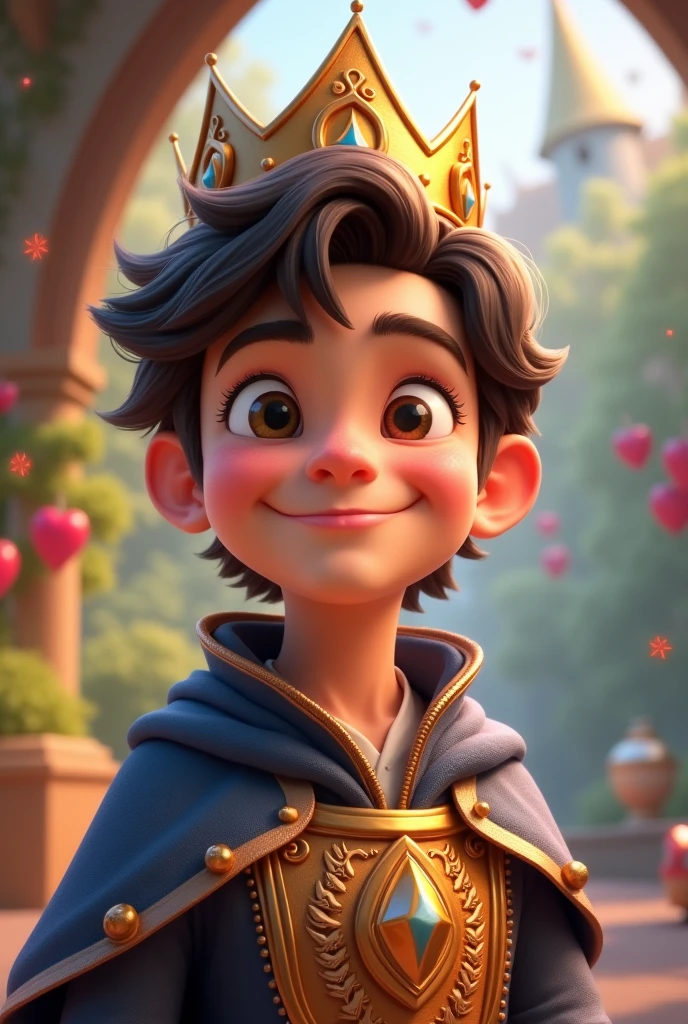 Smiling animated prince