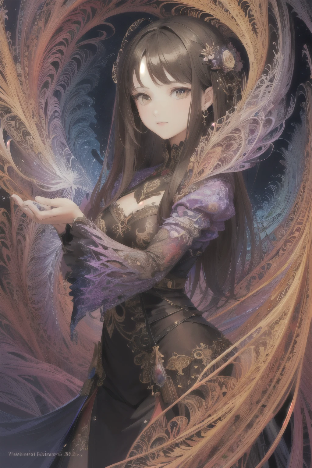 (masterpiece, top quality, best quality, official art, beautiful and aesthetic:1.2), (1girl), extreme detailed,(fractal art:1.3),colorful,highest detailed