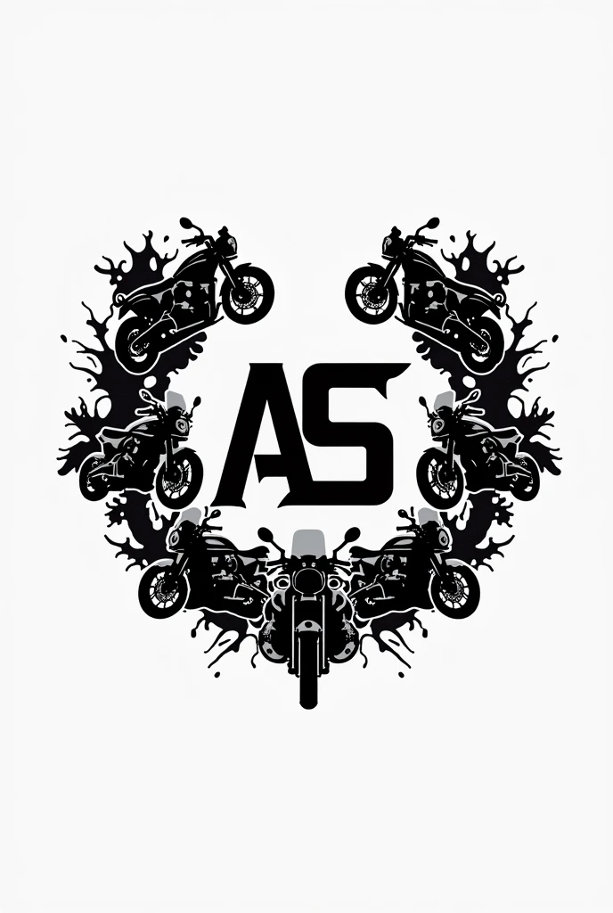 Logo with the letters A S surrounded by motorcycles 