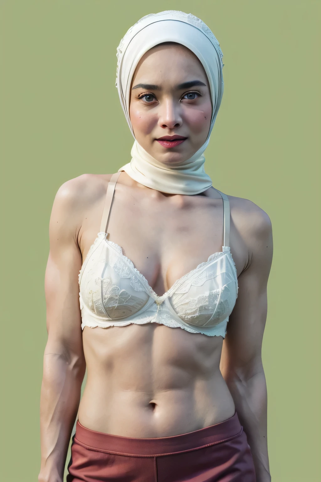 ((chapped lips)), ((my very angry face)), ((open mouth)), Bodybuilder Naked, (((HIJAB MALAY GIRL))), masutepiece, High quality, UHD 32K, Realistic face, Realistic skin feeling , A Japanese Lady, 8 , , Very cute and baby-like face, (((FLAT CHEST))), (MATRIX WORLD), ((look In front  at the camera and SADNESS)), ((())), (((CUTE GIRL))), ((WHITE FLUORESCENT LIPS)), ((wering lingerie Bra Floral Pattern)) little Bodybuilder, ((flat chest:1.8))