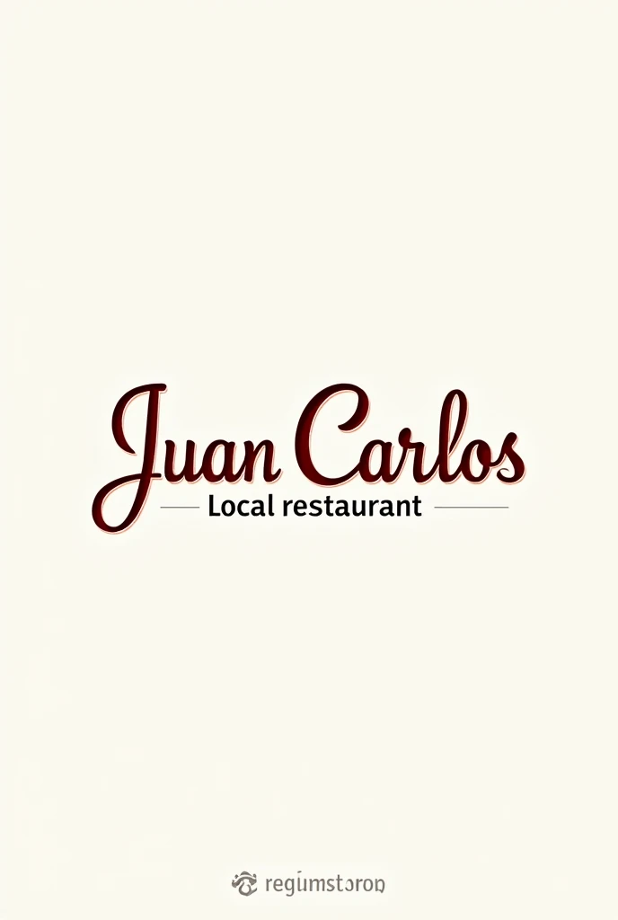 Create a logo with colorful letters and elegant typography with the phrase "Juan Carlos" "Local restaurant"