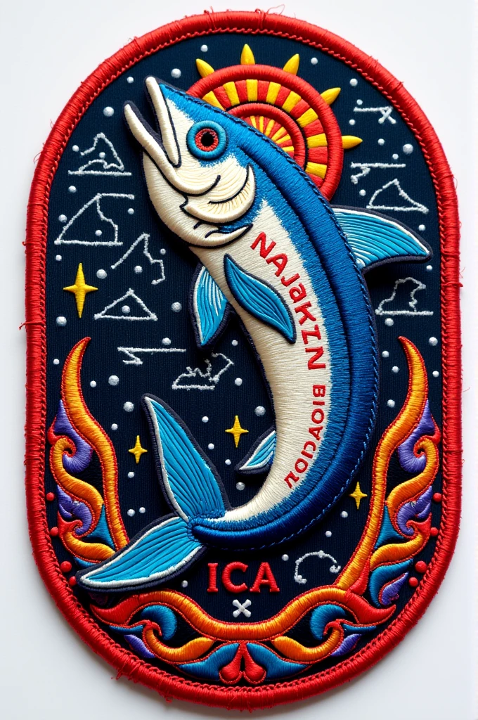 Create a patch for the university's tuna from the private San Juan Bautista University with an Ica theme.