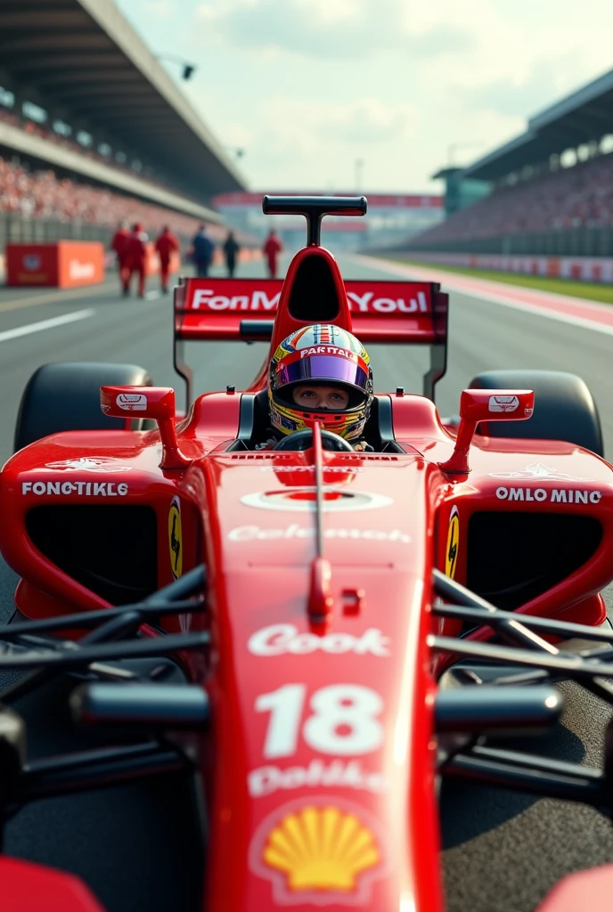 A Formula 1 car,with driver Carlos Sainz and Airton Senna