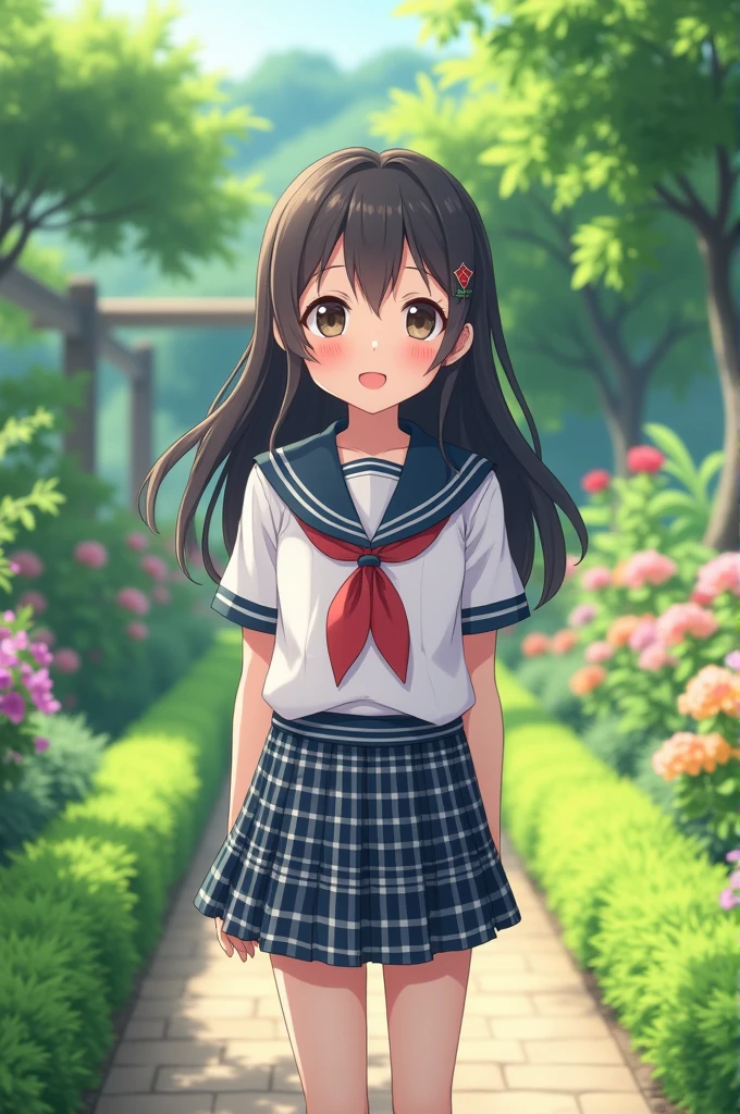 (One Girl), ((Highest quality)), ((Loading 8K)), (Very detailed), 8K RAW Photos, Highest quality, Highest quality: 1.1, masterpiece: 1.3, Ultra-high resolution, (Perfect Face, Japanese, 9 , , cute, Primary s elementary school, Check skirt,