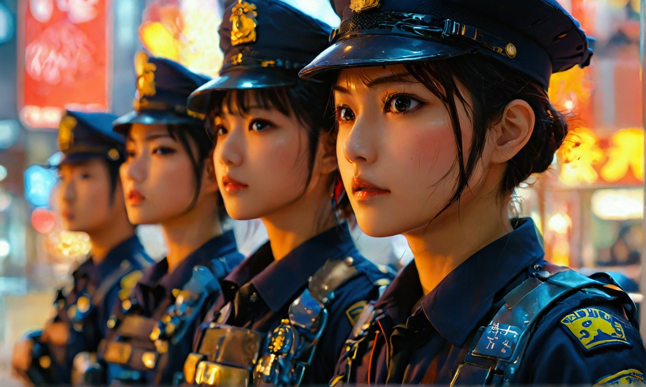 a close up of three people in uniform standing near each other, police man!!, police, gta art style, police officers, police officer, officer, style of red line anime movie, initial d anime, sankakucomplex anime image, tokyo anime scene, high quality fanart, manhwa, gta chinatowon art style, character design police man!!, cop,manga style art, manga style art, manga style art, manga style,manga style art, manga style art, manga style art, manga style,manga style art, manga style art, manga style art, manga style,manga style art, manga style art, manga style art, manga style,manga style art, manga style art, manga style art, manga style,manga style art, manga style art, manga style art, manga style