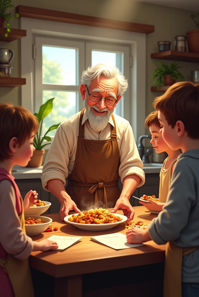 Generate a grandfather who gives recipes