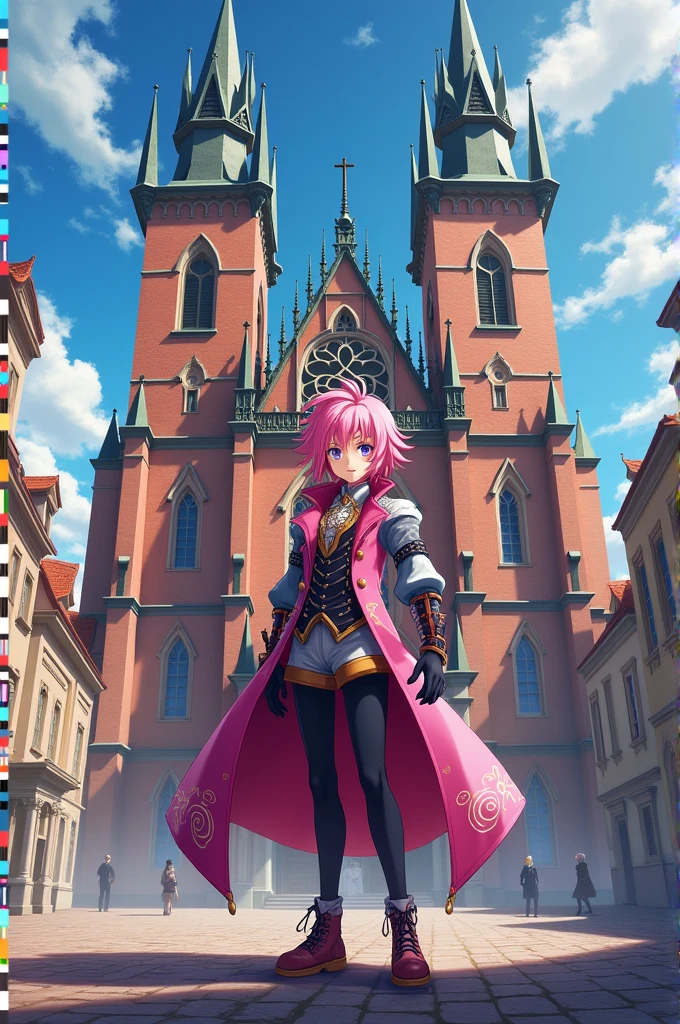 Astolfo stands in front of the Mariacki Church in Krakow.