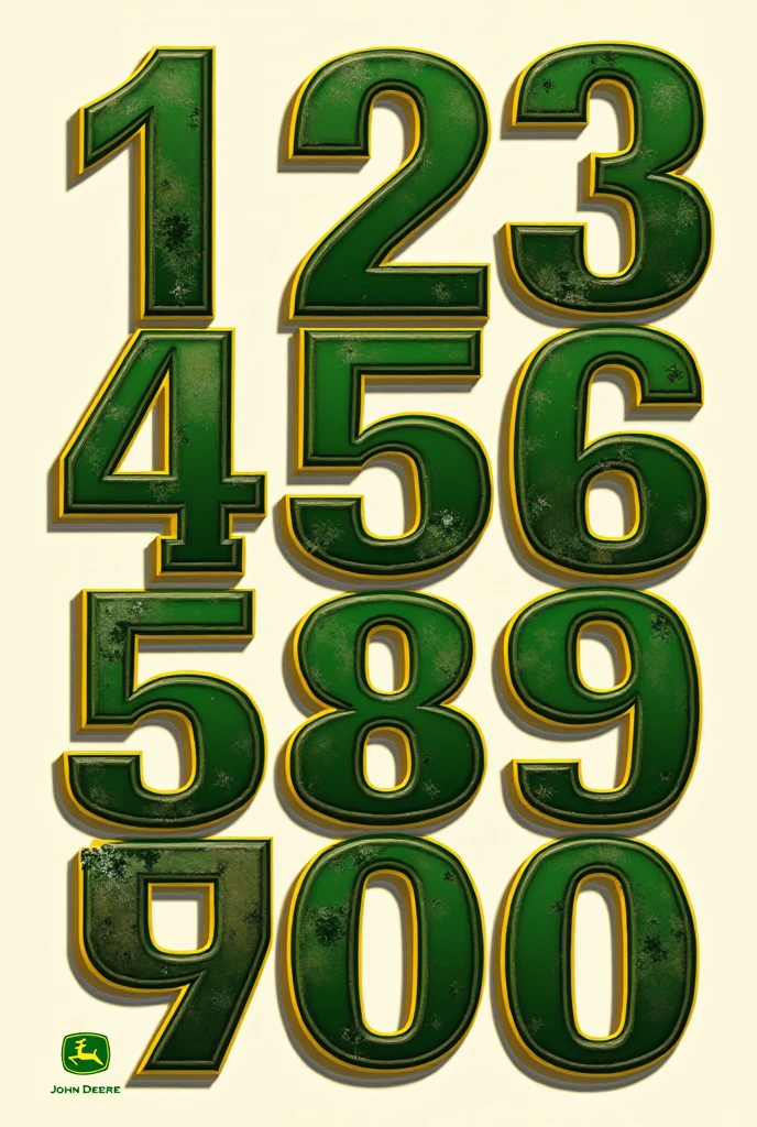 Numbers from 1 to 200 with custom text model John Deere 
