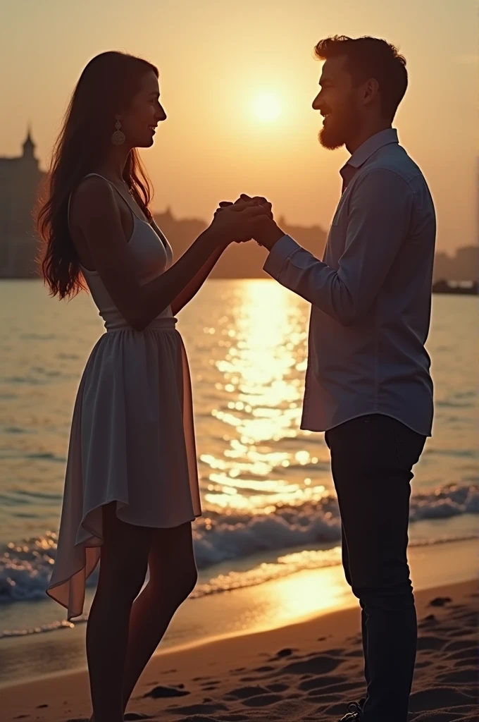 Woman being proposed to.