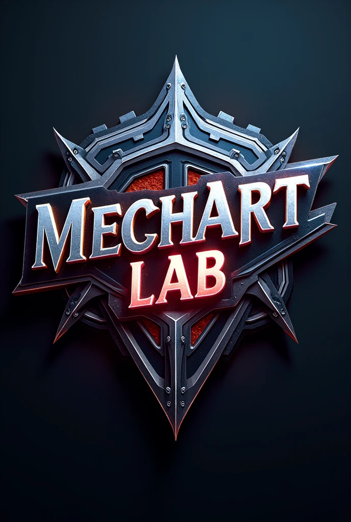 Create a logo that is 3D and combines its design with the name which is "MechArt Lab" that is decent but related to anime "Jujutsu Kaisen" some references .of design and colors as the most important domain expansions